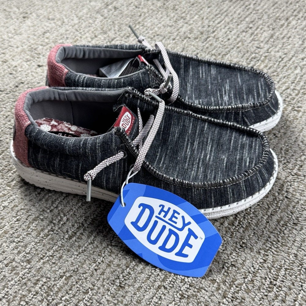 Hey Dude Youth 3 J3 Wally Youth Jersey Slip On Shoe Heather Grey Black